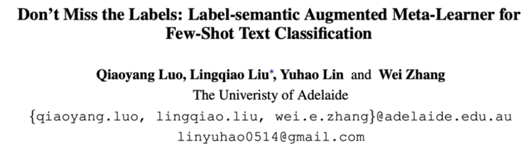 ACL2021 Findings | 挖掘label的语义来增强fewshot问题